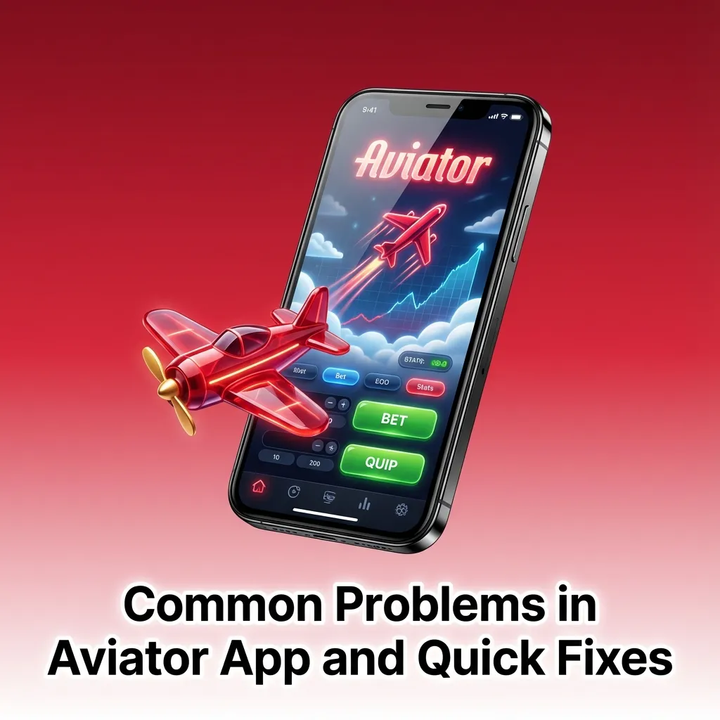 Infographic titled “Common Problems in Aviator App and Quick Fixes” with icons and brief troubleshooting steps for Indian players