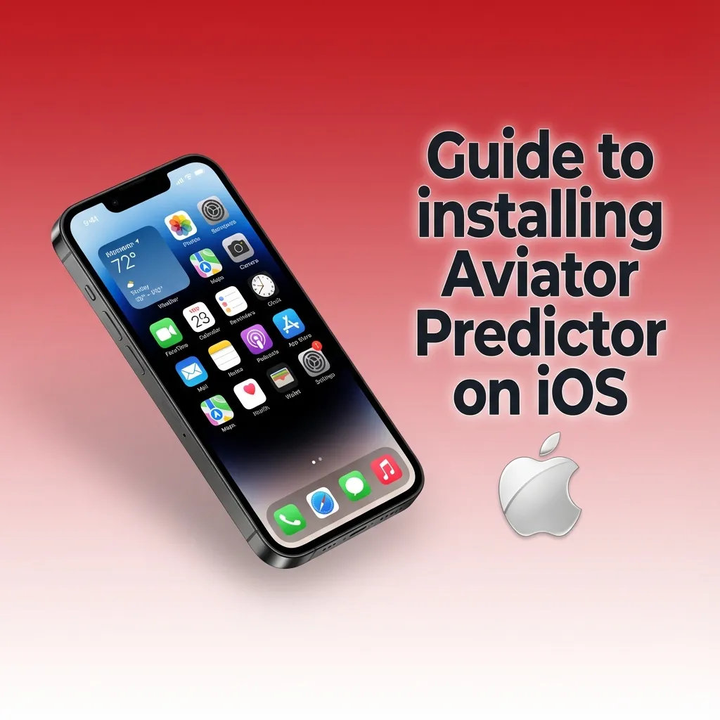 Infographic showing steps to install Aviator Predictor on iOS, with warnings about risky profiles and unsafe download links