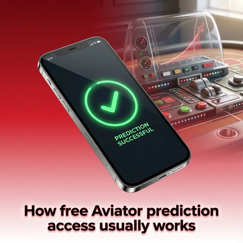 Infographic showing free Aviator predictor trial access steps, app interface, and tips for testing predictions during gameplay