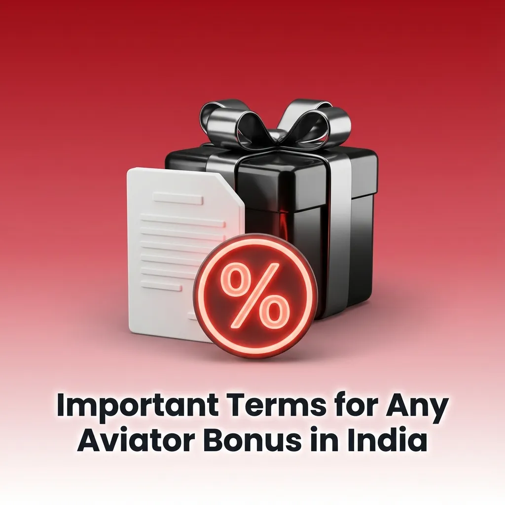 Infographic titled “Important Terms for Any Aviator Bonus in India” listing wagering, game eligibility, time limits, and cashout rules